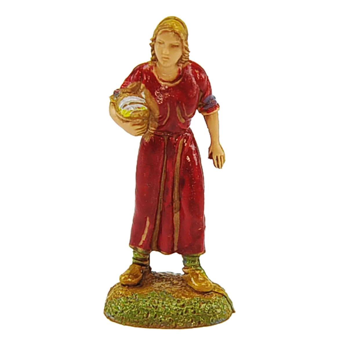 Statua cm.6 Donna con Cesta | Moranduzzo