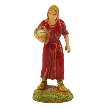 Statua cm.6 Donna con Cesta | Moranduzzo