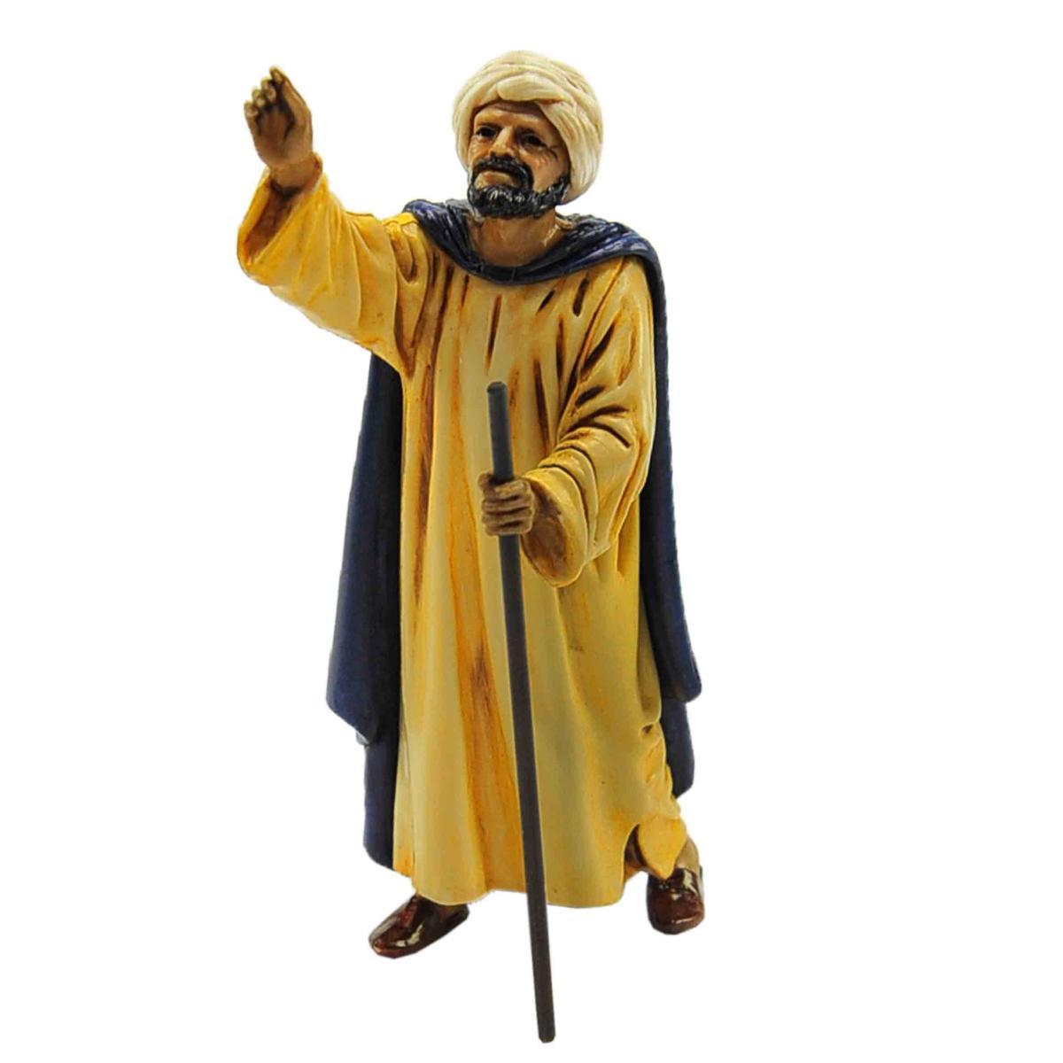 Statua cm.13 Orientale con Bastone In Cammino | Moranduzzo