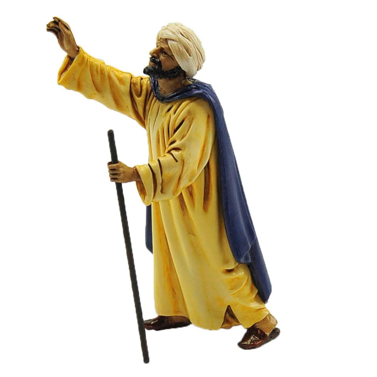 Statua cm.13 Orientale con Bastone In Cammino | Moranduzzo
