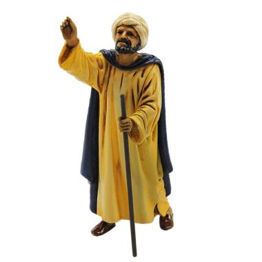 Statua cm.13 Orientale con Bastone In Cammino | Moranduzzo