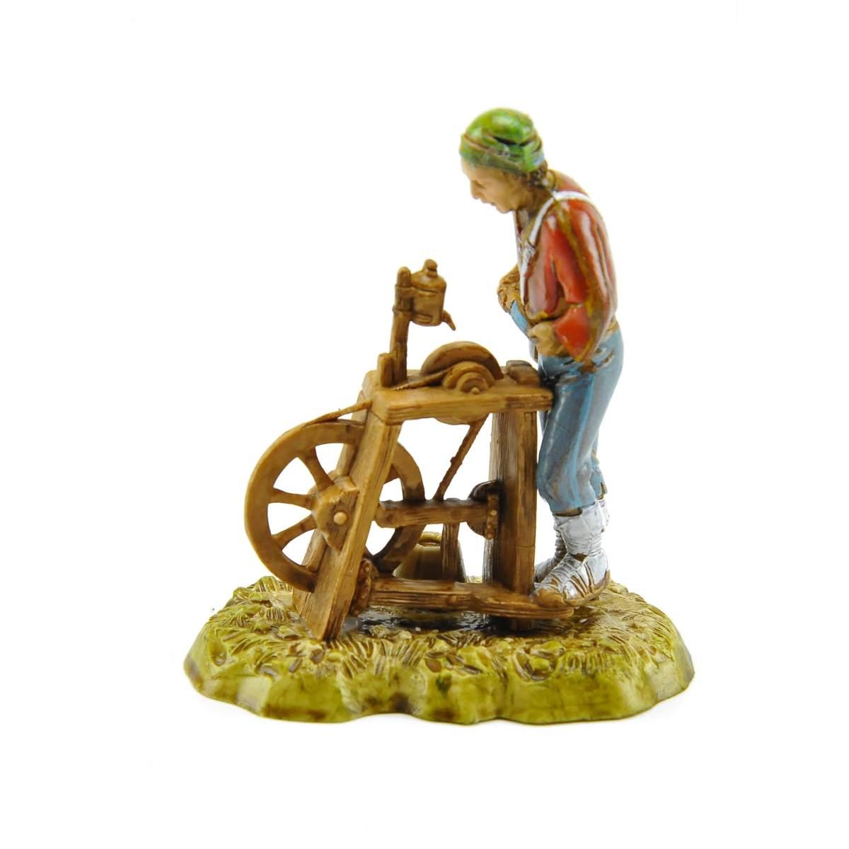 Statua cm.10 Arrotino con Banco e Coltello | Moranduzzo