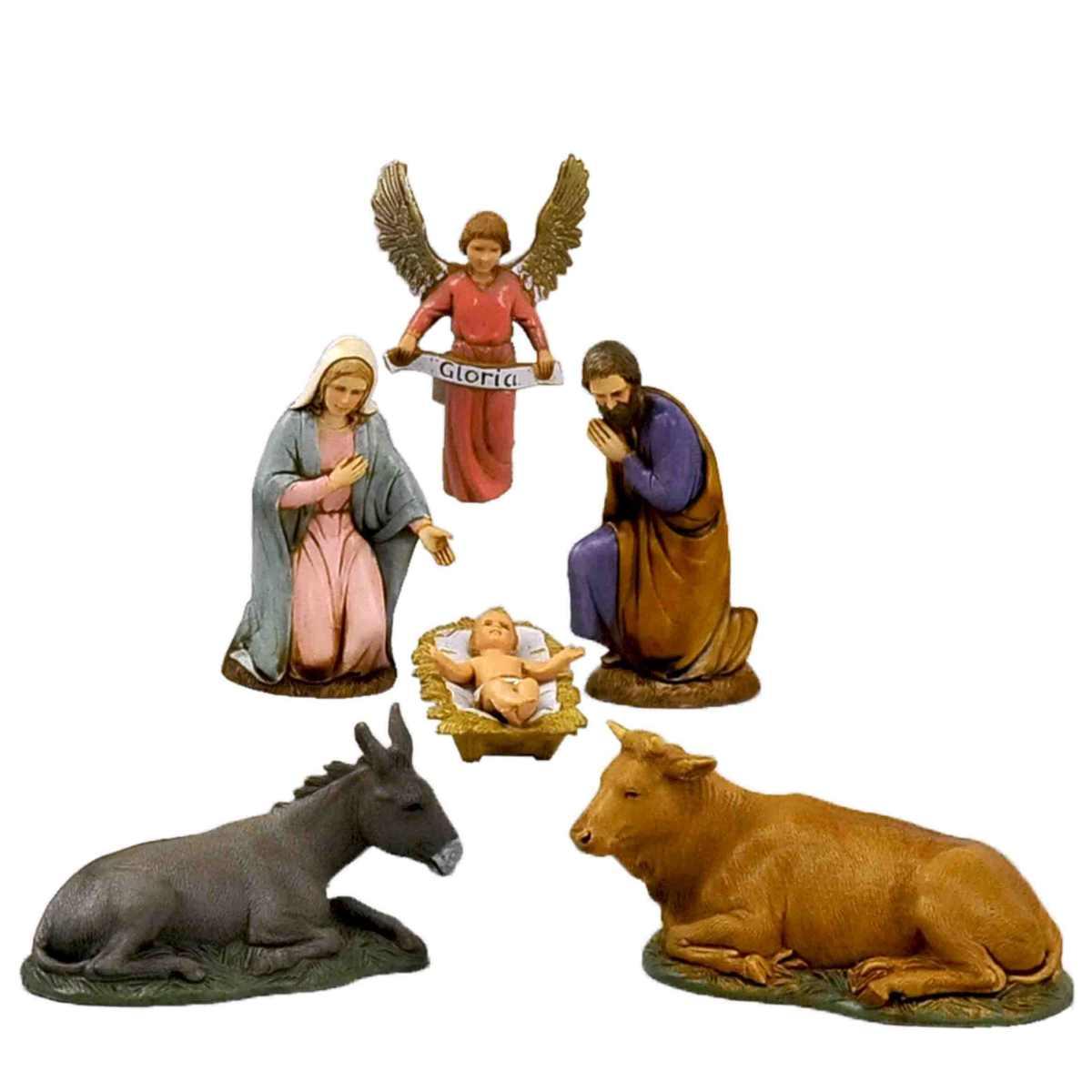 NativitÃƒÂ  cm.10 con Bue e Asino Set pz.6 | Moranduzzo