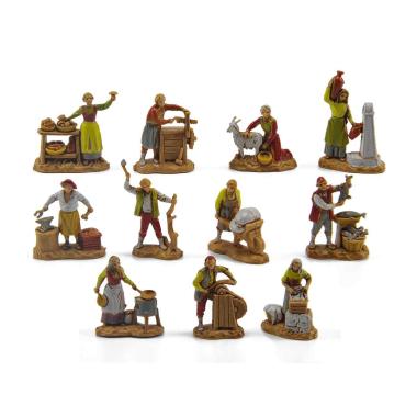 Statue cm.3,5 Mestieri Set pz.11 |Moranduzzo