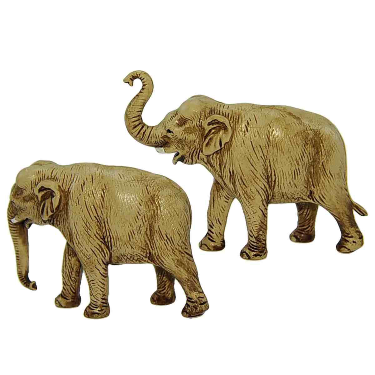 Animali Elefanti Set pz.2 Statue da cm.3,5 | Moranduzzo