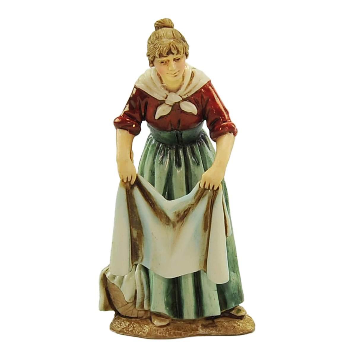 Statua cm.10 Donna Affacciata che Stende i Panni | Moranduzzo