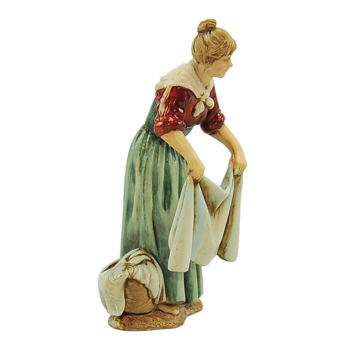 Statua cm.10 Donna Affacciata che Stende i Panni | Moranduzzo
