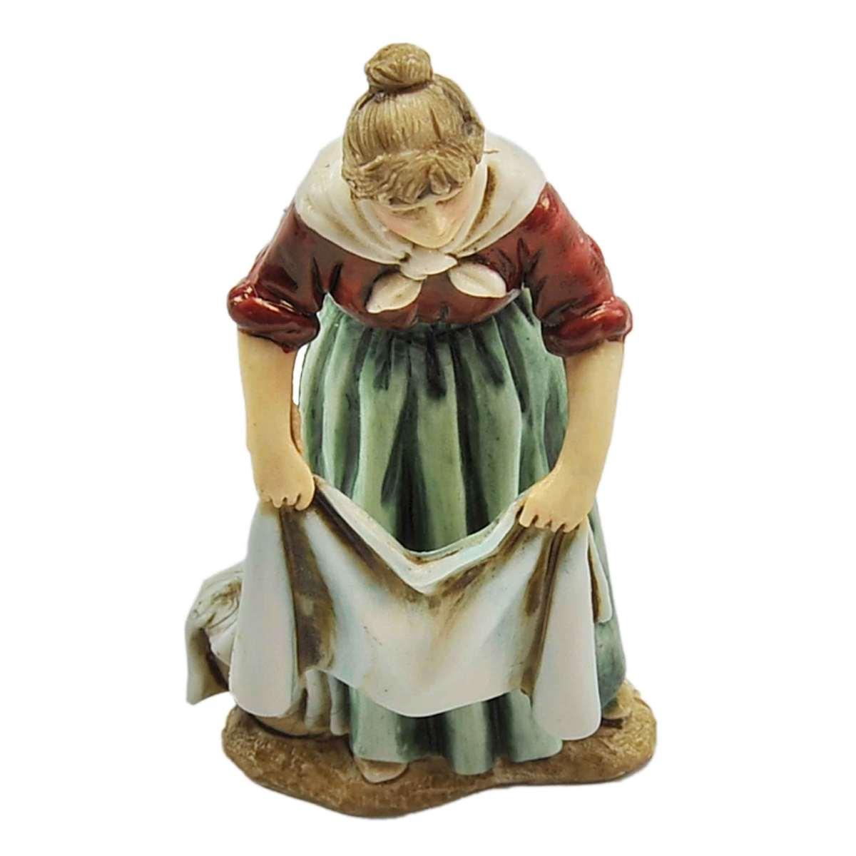 Statua cm.10 Donna Affacciata che Stende i Panni | Moranduzzo