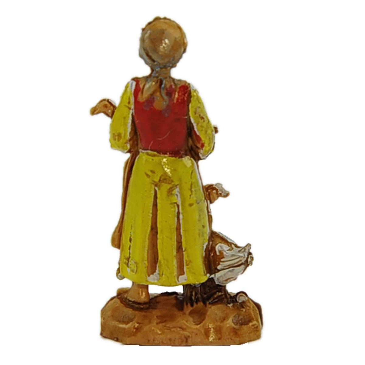Statua presepe 3,5 cm donna due oche