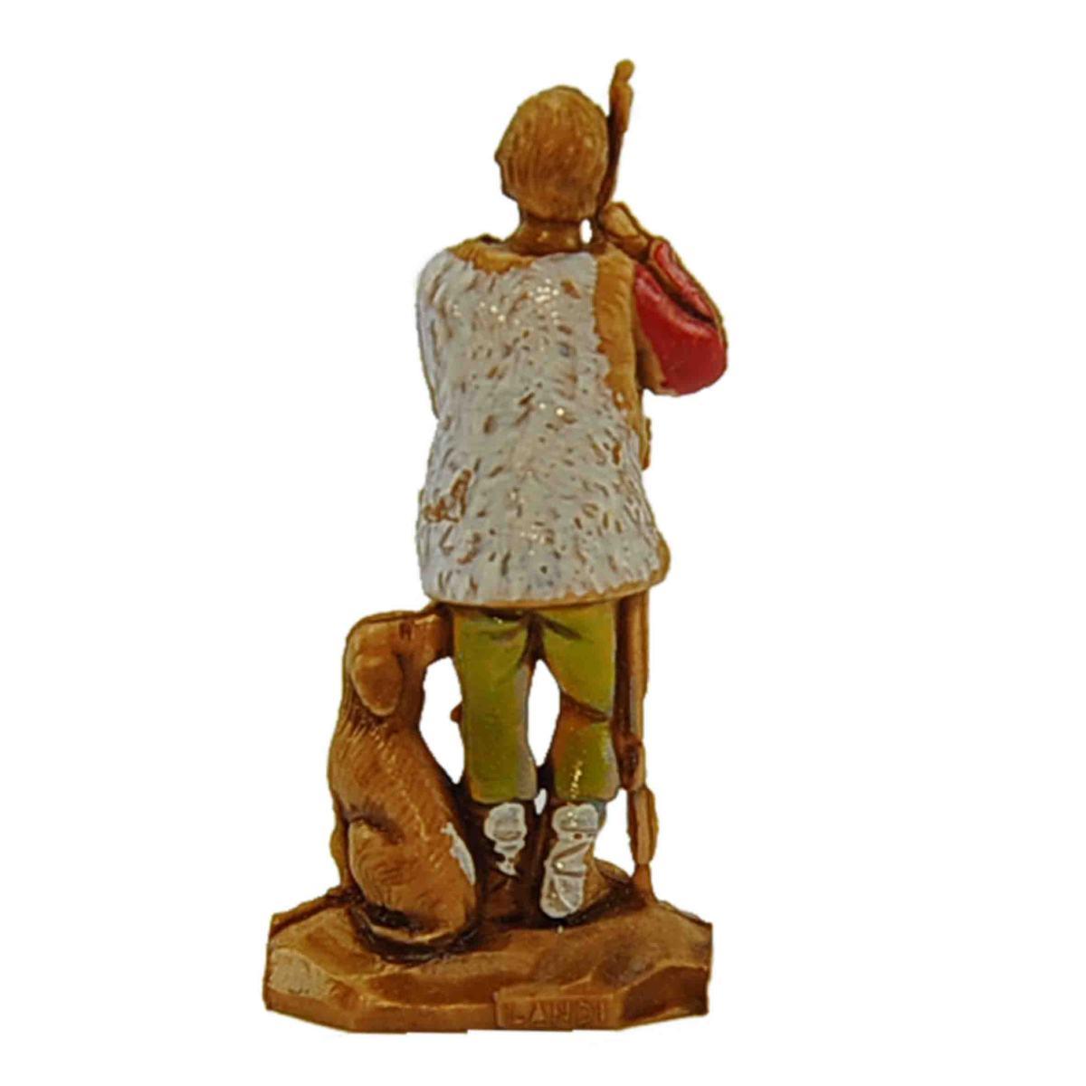 Statua presepe 3,5 cm pastore con cane