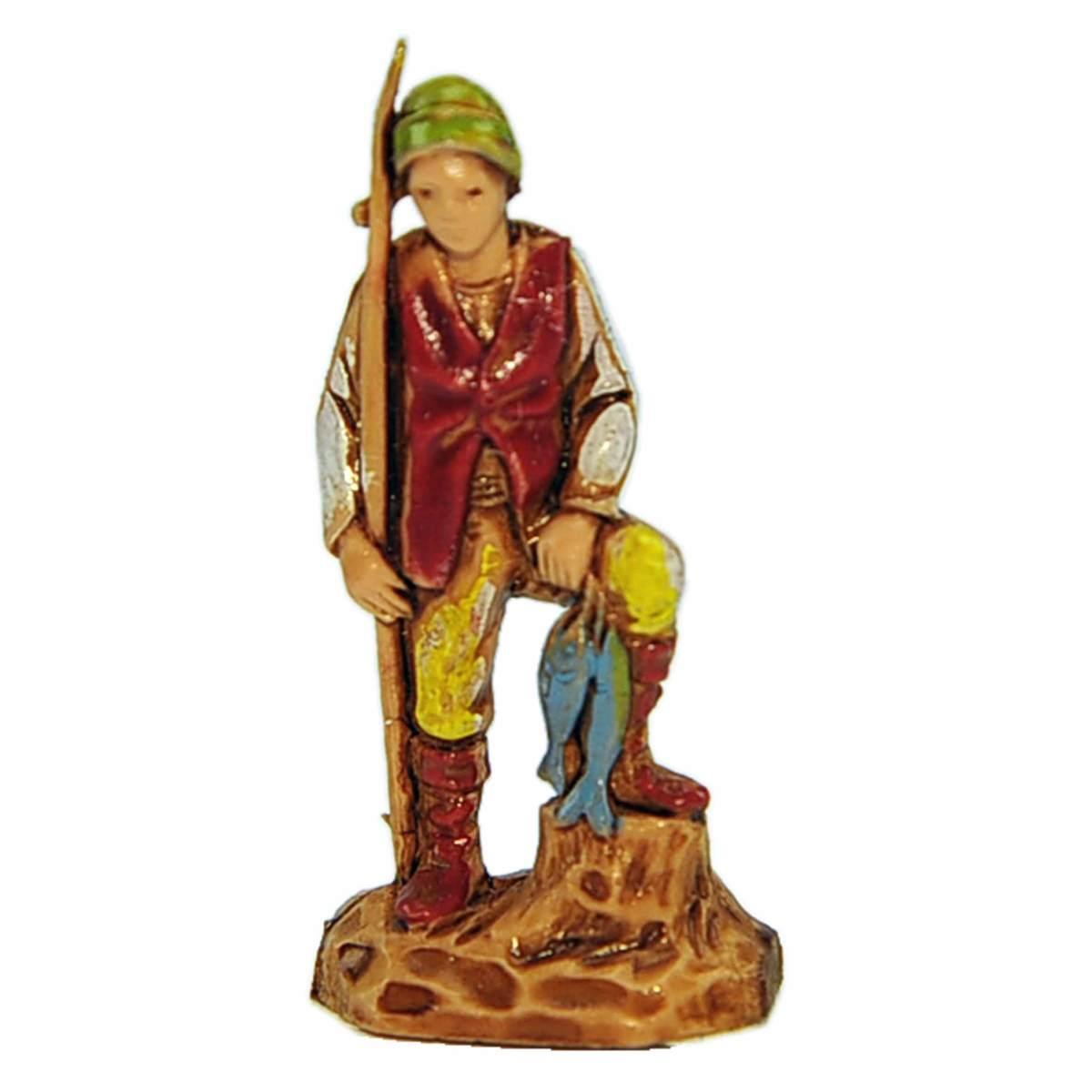 Statua cm.3,5 Pescatore con Canna | Moranduzzo
