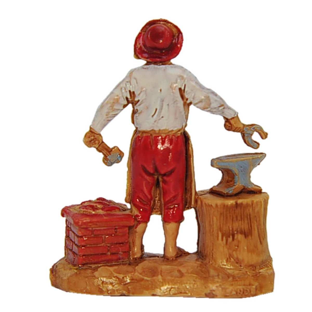 Statua cm.3,5 Maniscalco con Ceppo e Incudine | Moranduzzo