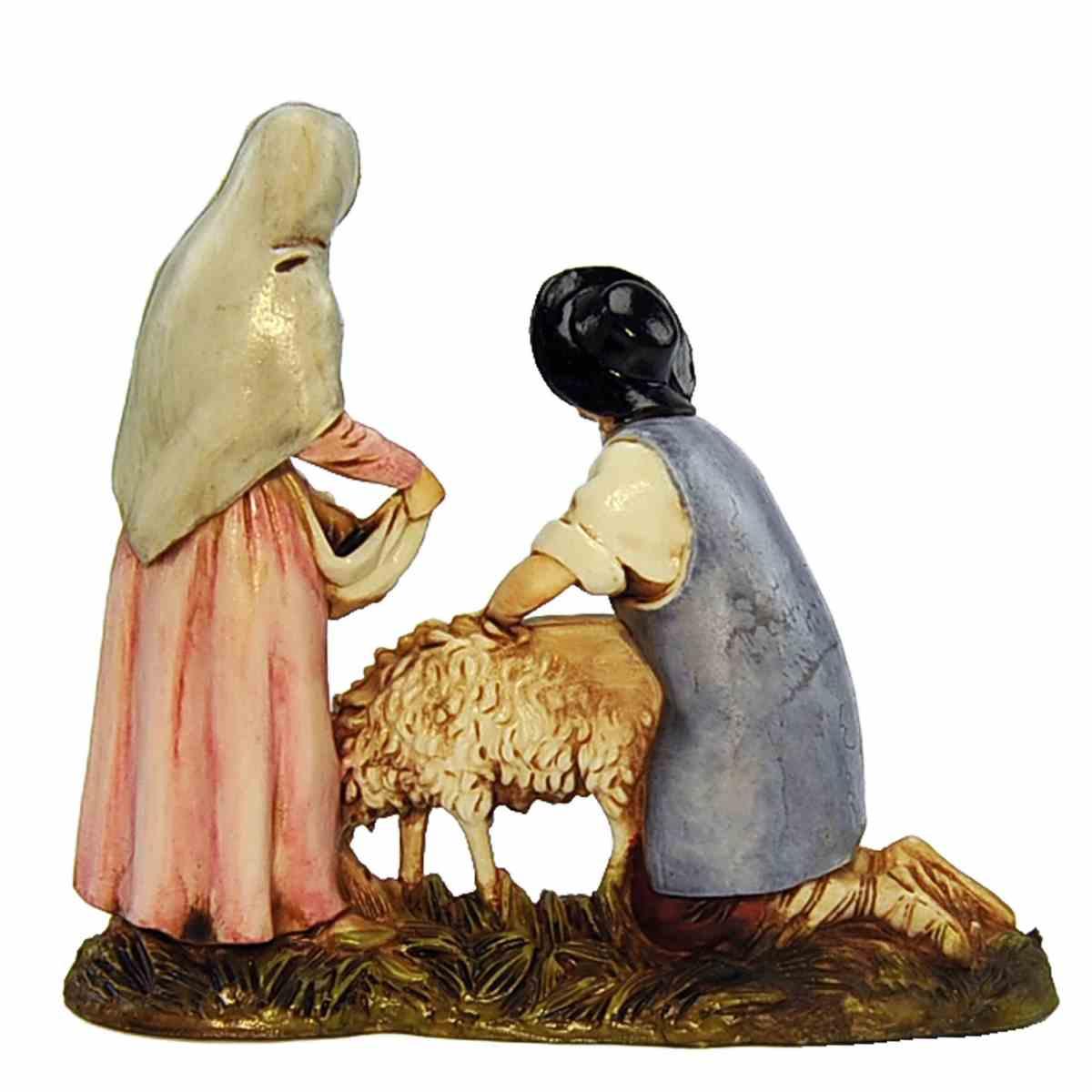 Statua cm.8 Pastore e Donna alla Tosatura | Moranduzzo