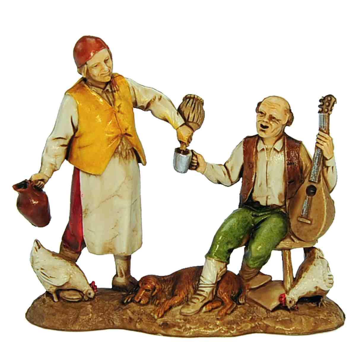 Statua cm.8 Oste con Cantastorie e Chitarra | Moranduzzo